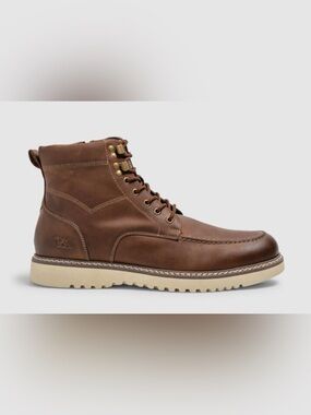 Rodd & Gunn Men's Brown Leather Lace-Up Ankle Boots with Cream Sole